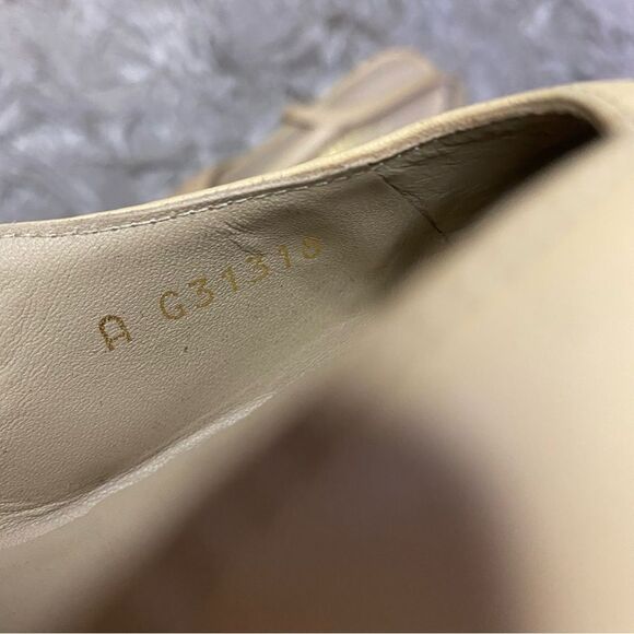 CHANEL Classic Slingback - Black Gold Leather Heels - 37 - Picture 9 of 12